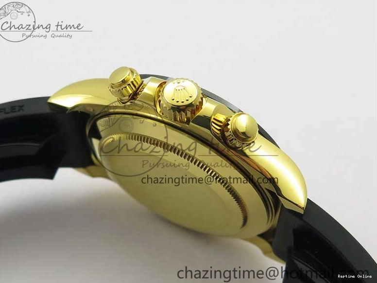 0412 Daytona 116518 Noob 1:1 Best Edition YG Plated 904L SS Case Goid Diamonds Dial on Black Rubber Strap SA4130 V4 (Free Extra Strap) Versatile 2587